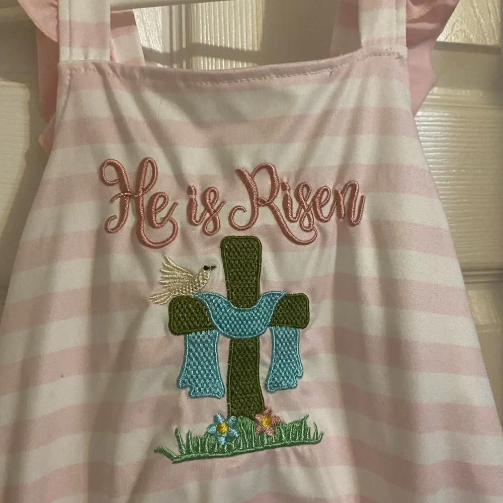 He is Risen Ruffle Butt Romper
